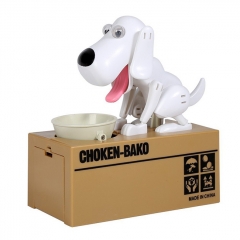 Choken Bako Bank Coin Bank Piggy Bank Robot Dog Toys Novelty Dog ABS 1 Pieces - White