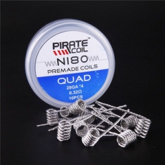 Pirate Vape Ni80 Quad Prebulit Coil Wire 28GA*4 / 0.32ohm (10-Pack)