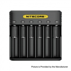 Authentic NITECORE Q6 Multi-functional Intelligent Charger for 18650/20700/21700 Battery 6 Slots - Black