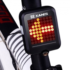 XANES STL-01 64 LED 80LM Intelligent Automatic Induction Steel Ring Brake Safety Bicycle Taillight with Infrared Laser Warning Waterproof Night Light