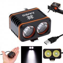 XANES DL01 1200LM 2xT6 LED 4-Mode Waterproof Bicycle Head Light Temperature Control Power Display
