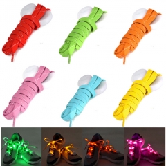 1 Pair Nylon LED Flashing Light Up Glow Shoelace - Green