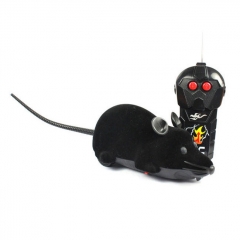 Scary RC Simulation Plush Mouse Toy with Remote Controller - Black