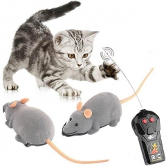 Scary RC Simulation Plush Mouse Toy with Remote Controller - Gray