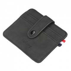 Baellerry Nubuck Leather Card Holder - Black