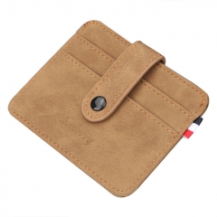Baellerry Nubuck Leather Card Holder - Brown