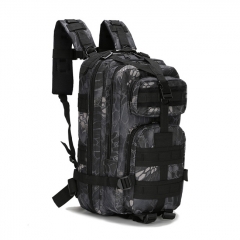 Outdoor Tactical Backpack 600D Nylon Waterproof Camouflage Trekking Rucksack - Black Python