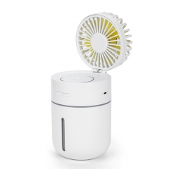 Outdoor Mini HandHeld USB Charging Fan Portable 2-in-1 USB Cooling Fan Air Humidifier T9 Fan - White