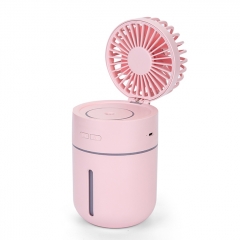 Outdoor Mini HandHeld USB Charging Fan Portable 2-in-1 USB Cooling Fan Air Humidifier T9 Fan - Pink