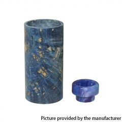 Authentic DEJAVU DJV Mod Replacement Stable Wood Sleeve + Resin Drip Tip - Blue