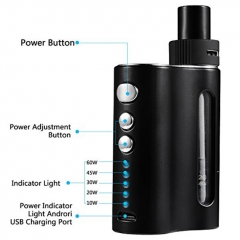 (Ships from Germany)IXIGER Ecig BOW 60W Temperature Control Mod kit 1500mAh - Black