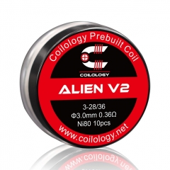 Coilology Alien Version 2 Coil Ni80 3*28/36 Gauge 0.36ohm 3mm - 10pcs