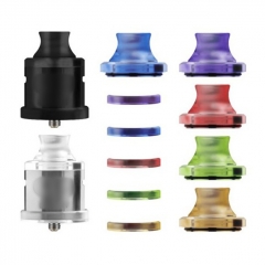 Vazzling Nio Style Dripper RDA / RSA Master Kit with 5 Spare Colorful Top Caps & 510 Drip Tips & Beauty Rings - Silver + Black