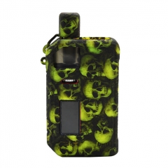 Silicone Protective Case for Smok Fetch Pro Pod w/Lanyard - Green Skull