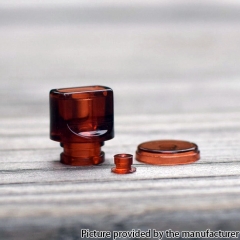 Never Normal Whistle V2 Style 510 Drip Tip + Button + Small Button for dotAIO Pod PMMA - Brown