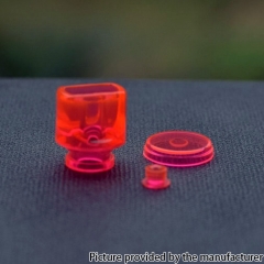 Never Normal Whistle V2 Style 510 Drip Tip + Button + Small Button for dotAIO Pod PMMA - Red