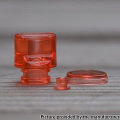 Never Normal Whistle V2 Style 510 Drip Tip + Button + Small Button for dotAIO Pod PMMA - Candy Red