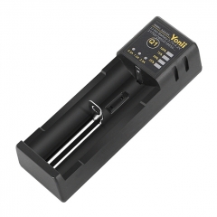 Yonii Q1 Smart USB Charger (Single Slot) for 18650/26650/21700/ Ni-mh/ Ni-cd/ aaa/ aa - Black