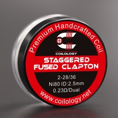 Authentic Coilology Ni80 Straggered Fused Clapton Prebuilt Coil 2*28/36 AWG 0.23ohm
