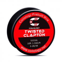 Authentic Coilology SS316 Twisted Clapton 3-28/38 AWG Prebuilt Spool Wire 10 Feet - 1.34ohm