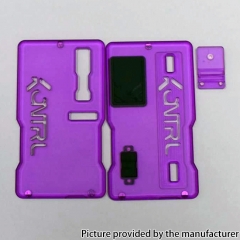 Kontrl V2 Kontrl Mag Style Replacement Front + Back Door Panel Plates w/ Black Button for dotMod dotAIO Vape Pod System - Purple