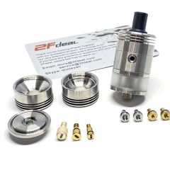 (Ships from Germany)ULTON Don Atty Style 22mm RTA RDA w/ Extra Caps/ BF Pins - Silver