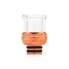 510 Drip Tip Stainless Steel + Glass Mouthpiece for RTA RDA Vape Atomizer - Copper