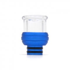 510 Drip Tip Aluminum+ Glass Mouthpiece for RTA RDA Vape Atomizer - Blue