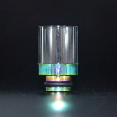 510 Drip Tip Stainless Steel + Glass Mouthpiece for RTA RDA Vape Atomizer - Rainbow