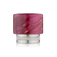 Replacement Stable Wood + SS Base 810 Drip Tip Mouthpiece for RTA RDA Vape Tank -  Purple