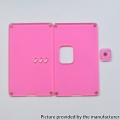 Authentic MK MODS Acrylic Replacement Square Button Front + Back Cover Panel Plate for Pulse Mini Mod - Pink