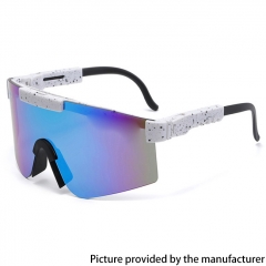 Outdoor Sports Polarized Cycling Sunglasses Anti-VU400 Running Mirror Mountain Sunglasses  - White Blue