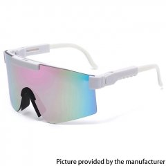 Outdoor Sports Polarized Cycling Sunglasses Anti-VU400 Running Mirror Mountain Sunglasses  - White Pink