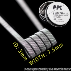 NK KA1 3 Core Parallel Fused Clapton Prebulit Coil Wire 26*3/38GA 0.28ohm 8pcs