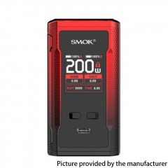 (Ships from Bonded Warehouse)Authentic SMOKTech SMOK R-KISS 2 200W VW 18650 Box Mod - Black Red