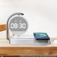 Night Light Clock 10W Fast Wireless Charging Digital Alarm Clock K02T - White