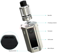 Authentic Wismec Reuleaux RXmini 80W 2100mAh VW TC Box Mod Kit - Silver