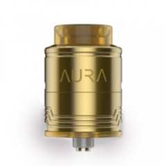 Aura Style 24mm RDA Rebuidlable Dripping Atomizer w/Bottom Feeding Pin - Gold