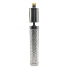 Ulton Ding Prime 24mm RTA Rebuildable Tank Atomizer 8ml (Rough Version) w/ 24mm Ulton MK Style 18650 Mech Mod Kit - Silver
