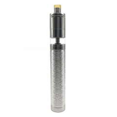 Ulton Ding Prime 24mm RTA Rebuildable Tank Atomizer 8ml (Rough Version) w/ 24mm Ulton MK Style 18650 Mech Mod Kit - Silver