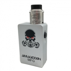 Armageddon Style BF Squonk 18650 Mechanical Box Mod Kit w/6ml Bottle w/Apocalypse Atomizer - White