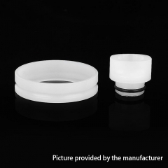 510 POM Replacement Drip Tip + Adapter Ring Kit for RDA / RTA / Sub Ohm Tank  - White
