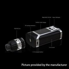 Authentic Wismec Sinuous RAVAGE230 200W TC VW APV Mod w/GNOME Evo Tank (4ml) - Silver