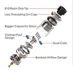 Authentic Wotofo Bravo 25mm RTA Rebuildable Tank Atomizer 6ml - Blue
