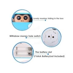 Money Bank Stealing Coin Bank Saving Money Box Case Piggy Bank Toys Cute Electric Monkey