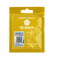 Vapor Storm NI80 Pre-built Coil 0.2ohm + Muji Cotton Pack