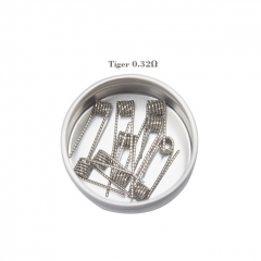 Vapor Storm Pre-Made 316SS Tiger Coils (26GA+0.2x0.8FLAT) 0.32ohm (10pcs)