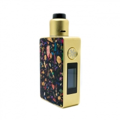 Authentic Asmodus Spruzza 80W TC VW Variable Wattage Squonk Box Mod + Fonte RDA + 6ml Bottle Kit - Gold + Black