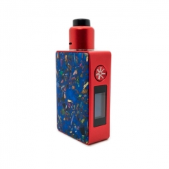 Authentic Asmodus Spruzza 80W TC VW Variable Wattage Squonk Box Mod + Fonte RDA + 6ml Bottle Kit - Blue+Red