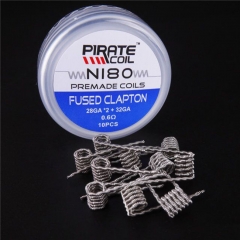 Pirate Vape Ni80 Fused Clapton Prebulit Coil Wire 28GA*2+32GA/ 0.6ohm (10-Pack)